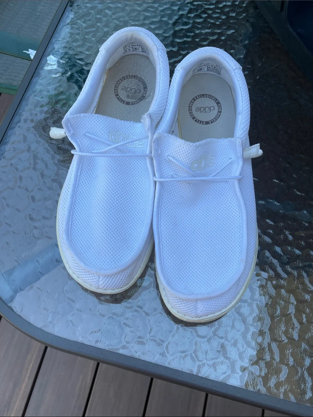 Hey Dude White Mesh Slip-On Loafers